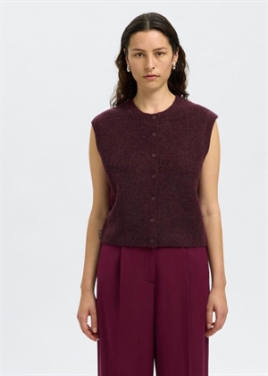 Lulu sl strik vest Fig/Black Core Selected Femme 